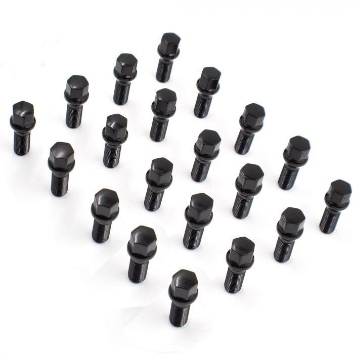 Lug Bolts 15x1.25 Black Conical Stud Bolt 30mm Shank