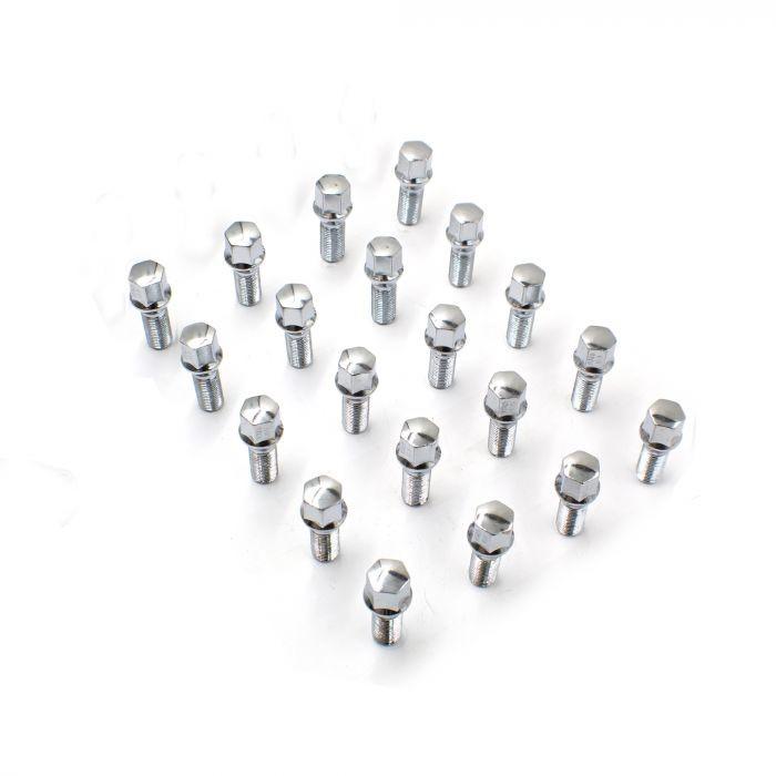 Lug Bolts 12x1.25 Chrome Conical Stud Bolt 28mm Shank 19mm Hex