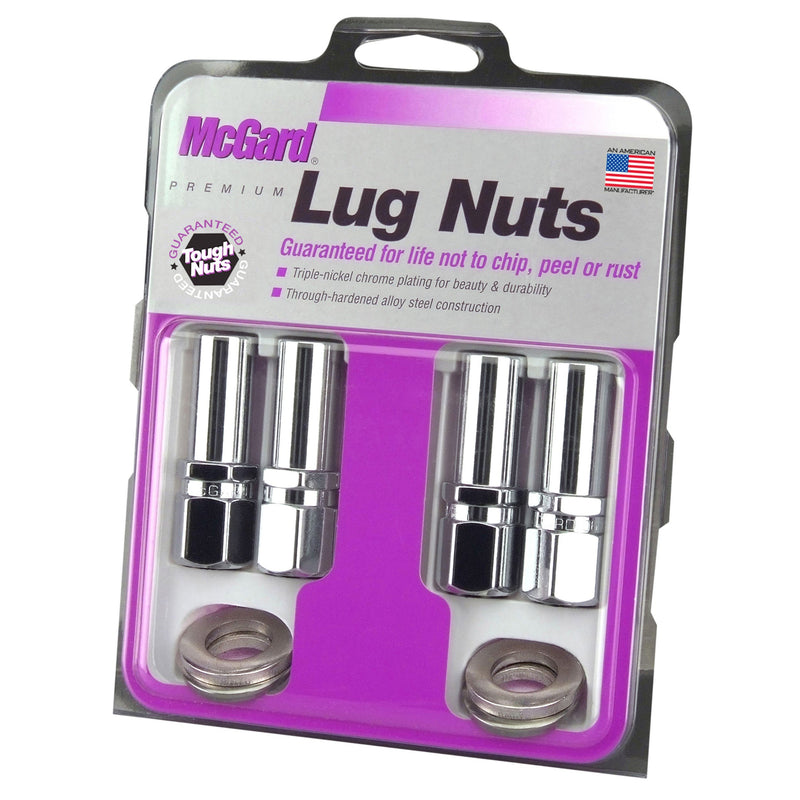 McGard No Rust Drag Racing XL Mag Lug Nut 12x1.5 1.37" Shank, Stainless Center Hole Washer
