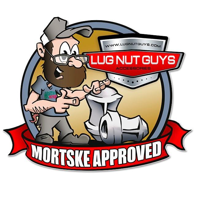 Mortske Approved! Vinyl Banner by Lug Nut Guys - 2' x 2' Indoors-Outdoors