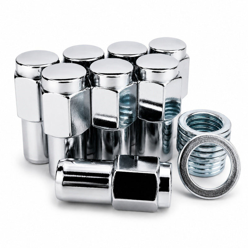 Mag Lug Nut 7/16-20 Flat Top 1.0" Long Shank, Stainless Washer