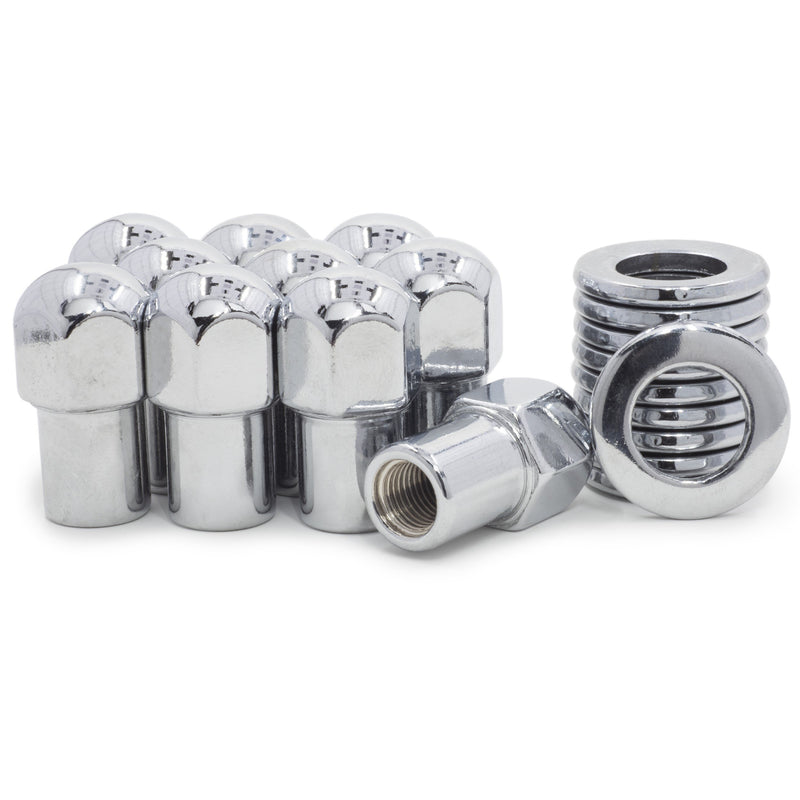 Standard Mag Lug Nuts 1/2-20 Dome Top .75" Shank, Stainless Cragar Center Washer