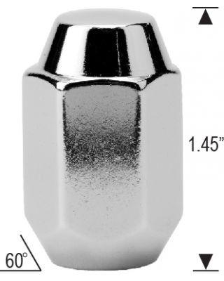 Standard acorn lug nut dimension of 1.45" tall