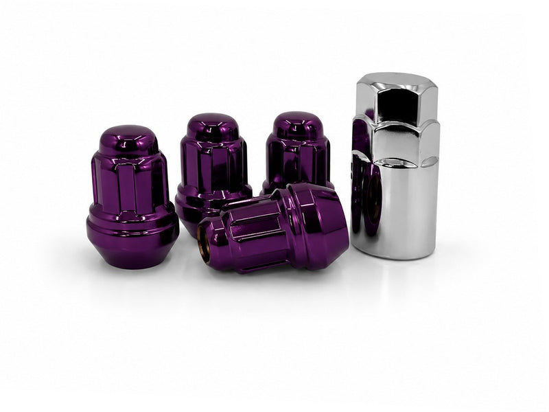 Locking Lug Nuts Wheel Locks M12x1.5 Purple Bulge Acorn Lock Set - DISCONTINUED