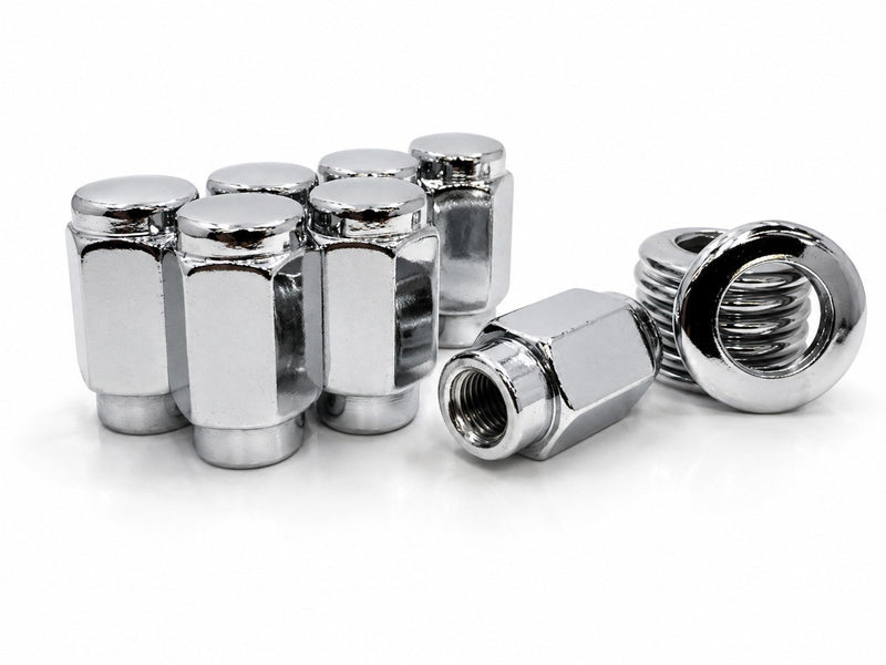 Chrome Mag Lug Nuts 12x1.25 Flat Top .33" Short Shank