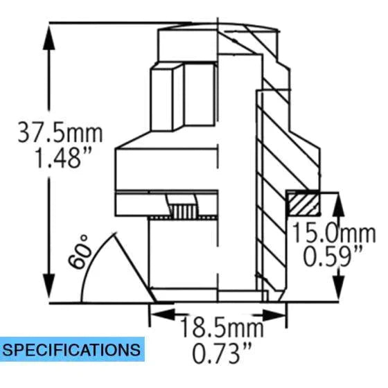 Locking Lug Nuts 12x1.5 Mag Style for Toyota Factory Aluminum Wheels