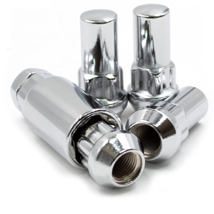 Locking Lug Nut Set 9/16-18 Chrome Bulge Acorn 1.90" Tall