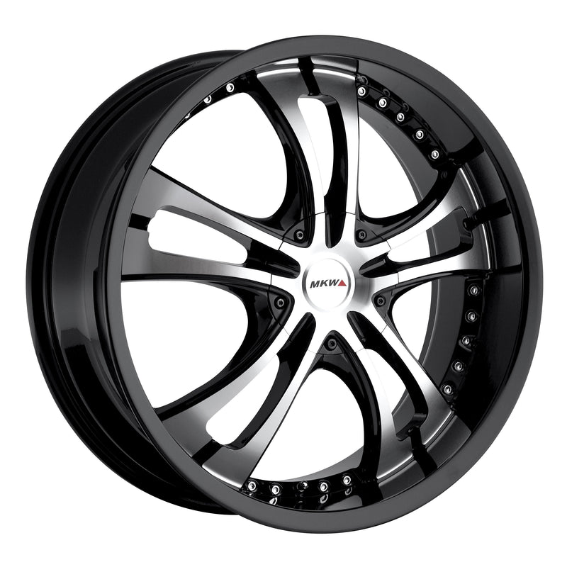 4 MKW M101 17x7.5 5X112 & 5X115 +40mm Black Machined Rims Wheels