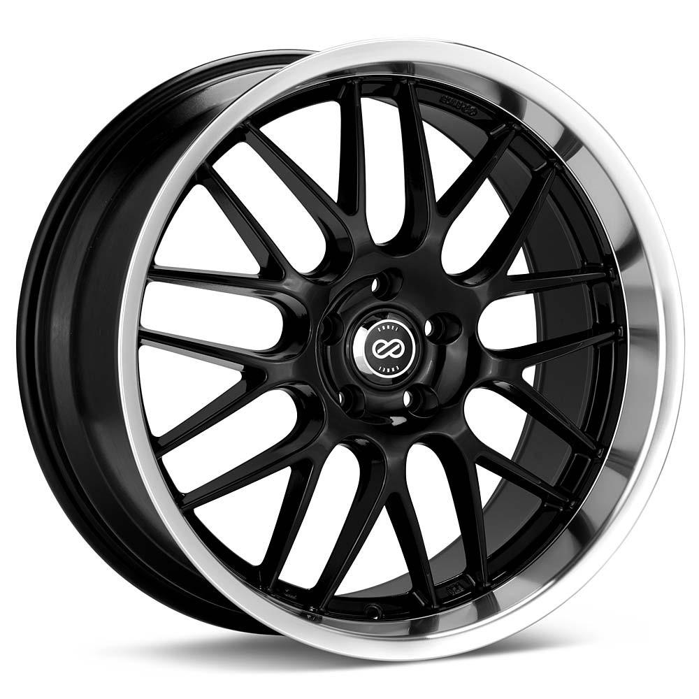 Enkei Wheel Lusso 18x7.5 5x100 42mm Black-Machined Lip — Lug Nut Guys