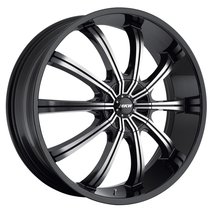 4 MKW M111 20x8 5x112 & 5x114 +40mm Black Machined Rims Wheels