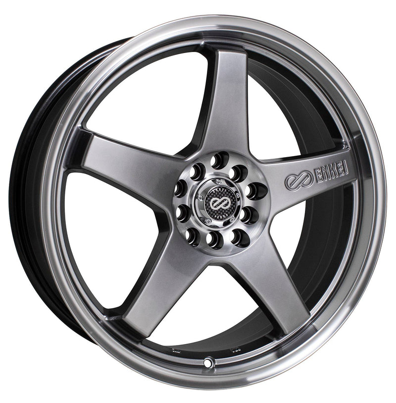 1 Enkei EV5 Wheel Rim 17x7 4x100, 4x114.3 38mm Hyper Black