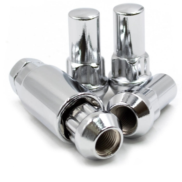 Locking Lug Nut Set 1/2-20 Chrome Bulge Acorn 1.72" Tall