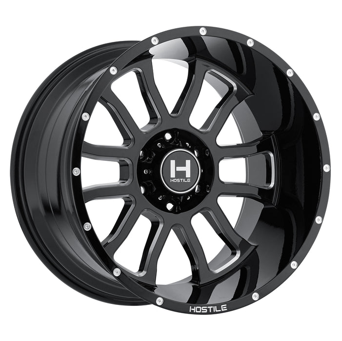 Hostile Wheel H107 Gauntlet 20x10 -19mm 6x139.7 Blade Cut