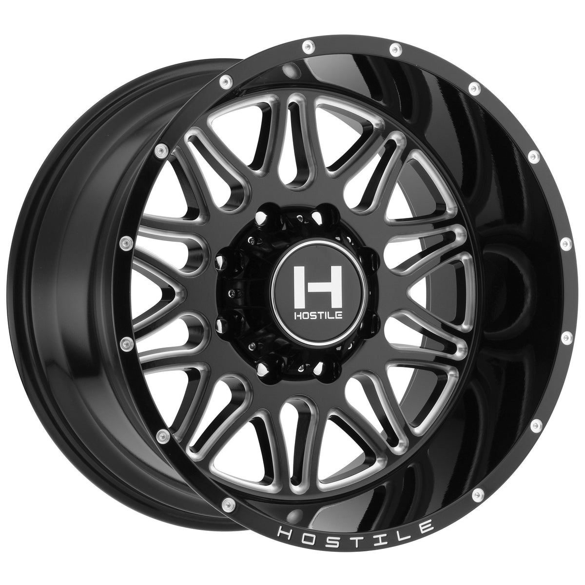 20x12 Hostile H111 Blaze 8x165.1 -44mm Blade Cut Wheel — Lug Nut Guys