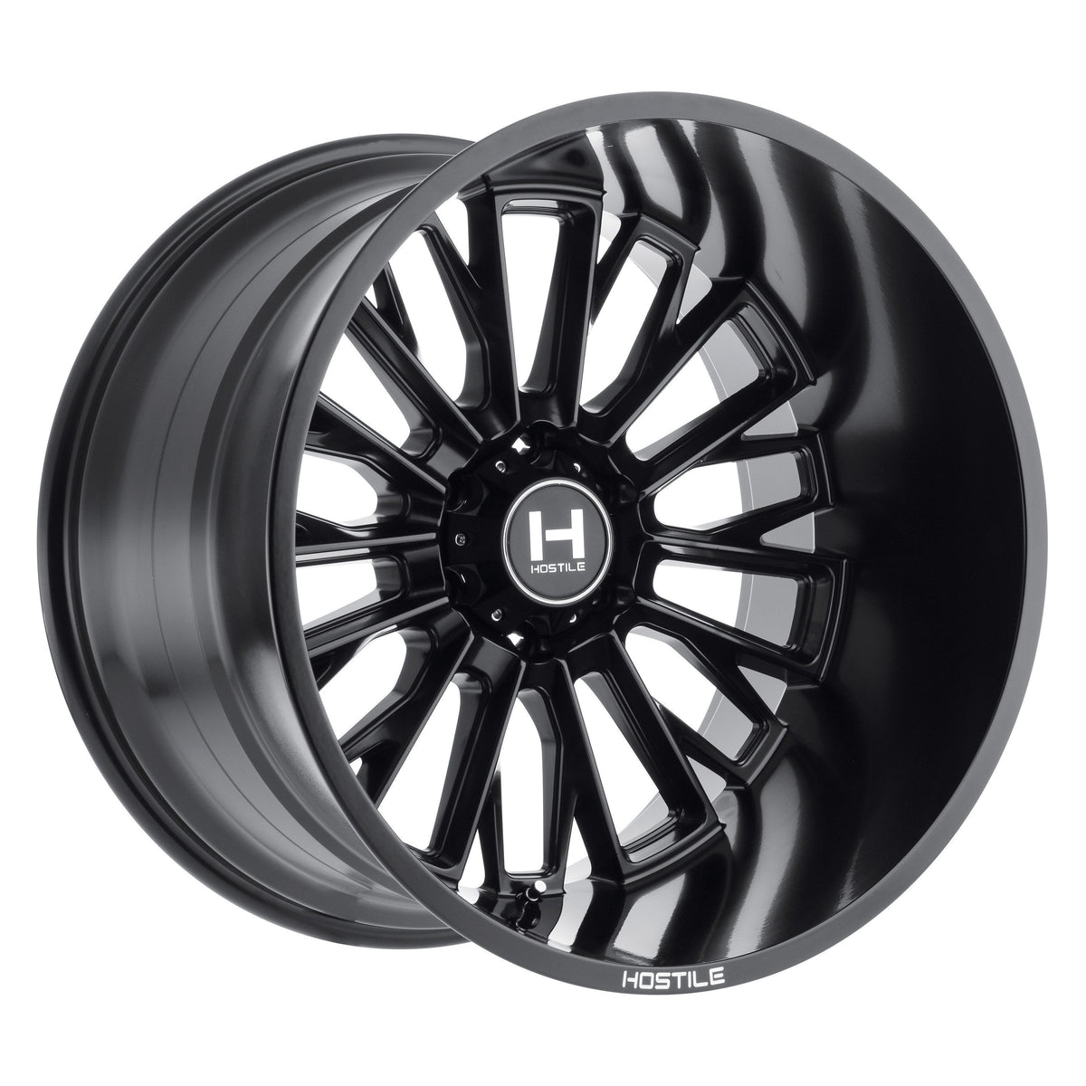 22x14 Hostile H114 Fury 6x139.7 -76mm Asphalt Black Wheel — Lug