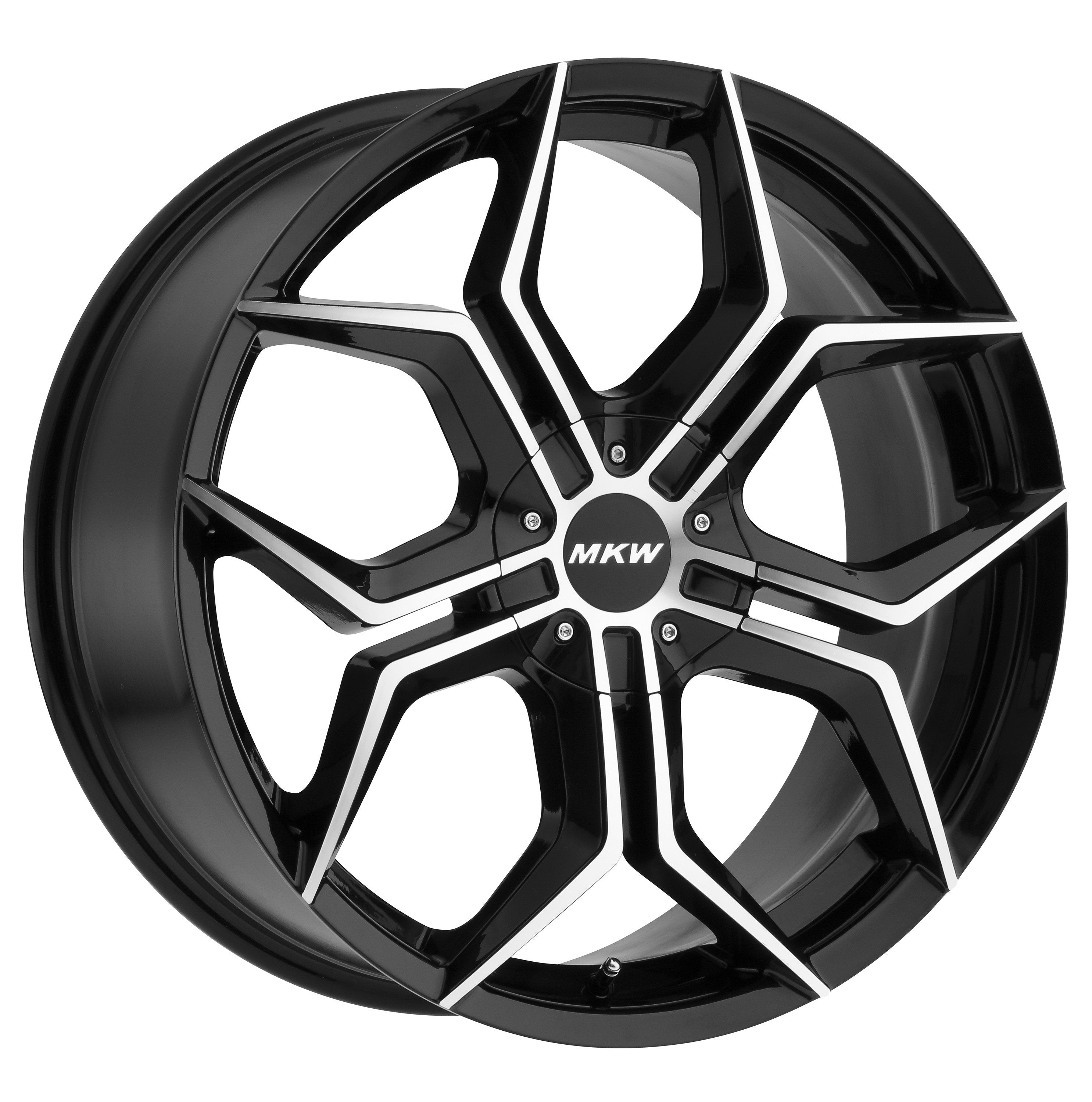 1 MKW M121 18x8 5x100, 5x108 40mm Gloss Black Machined Wheel Rim