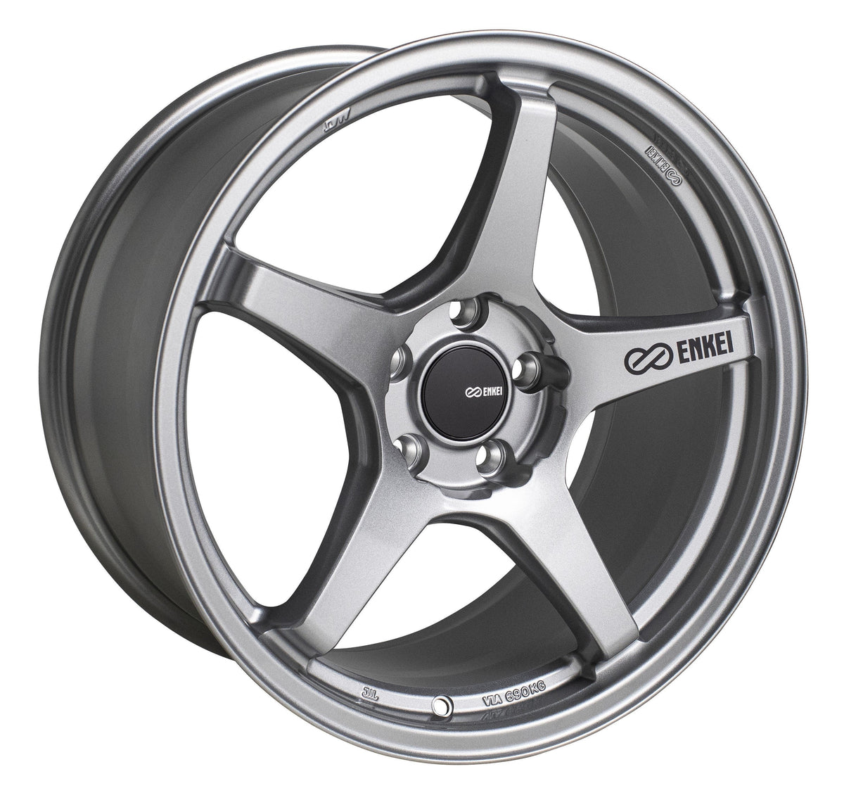 Enkei T6S 17x8 45mm Offset 5x114.3 Bolt Pattern 72.6 Bore Matte Silver Wheel