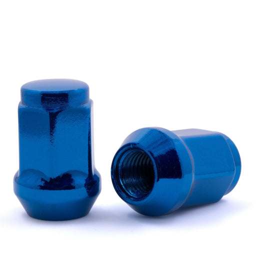 Bulge Acorn Lug Nut 12x1.5 Blue 3/4" Hex Flat Top