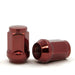 Bulge Acorn Lug Nut 12x1.5 Red 3/4" Hex Flat Top