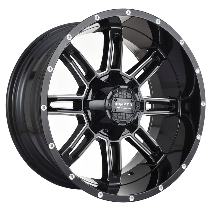 Impact Wheel 805 20x10 6x139.7 & 6x135 -12mm Gloss Black/Milling Windows