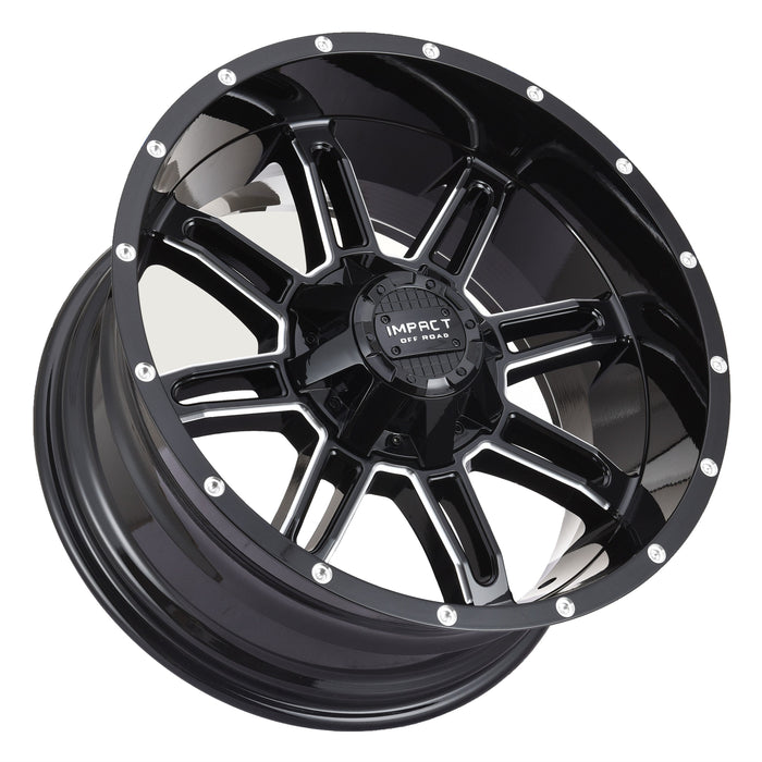 Impact Wheel 805 20x10 6x139.7 & 6x135 -12mm Gloss Black/Milling Windows