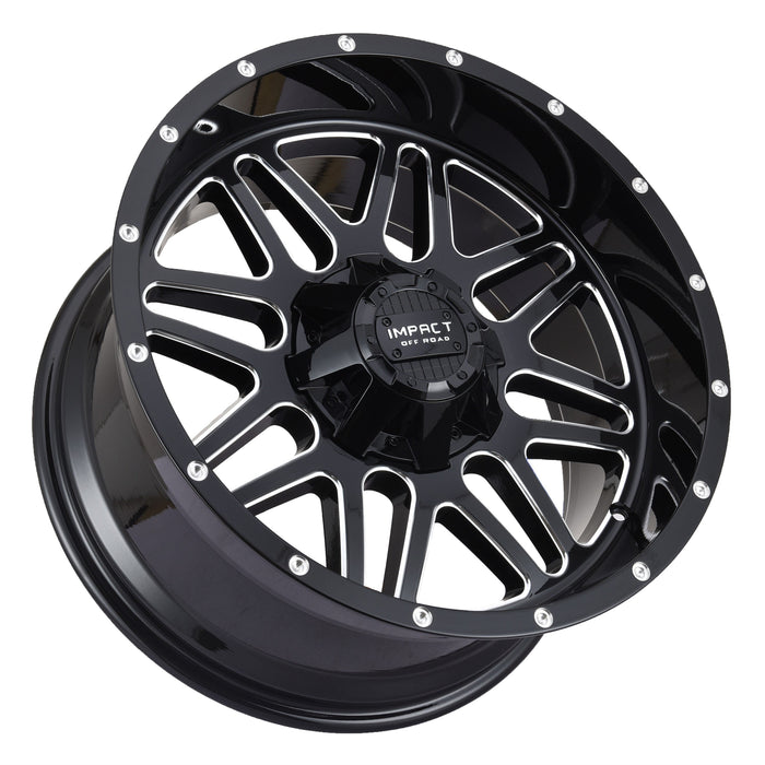 Impact Wheel 806 20x10 5x139.7 & 5x127 -12mm Gloss Black/Milling Windows