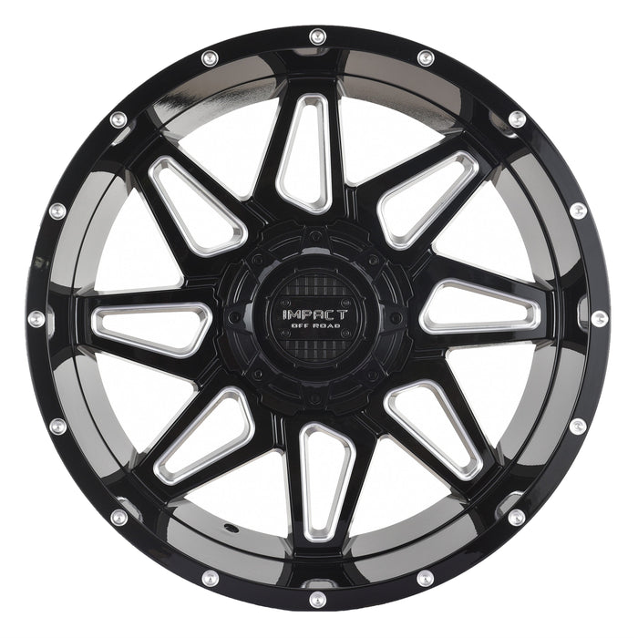 Impact Wheel 807 20x10 5x139.7 & 5x150 -12mm Gloss Black/Milling Windows
