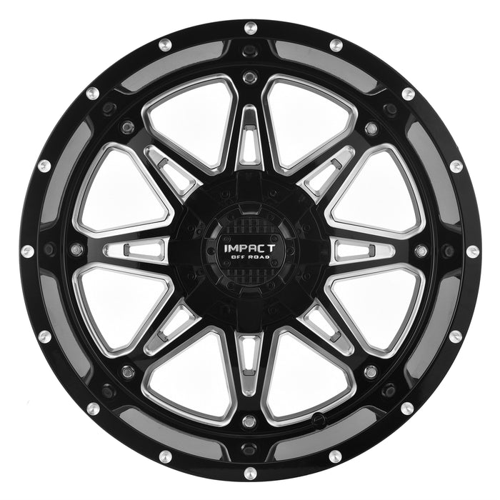 Impact Wheel 810 22x12 5x139.7 & 5x150 -44mm Gloss Black/Milling Windows