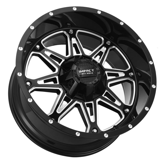 Impact Wheel 810 22x12 5x139.7 & 5x127 -44mm Gloss Black/Milling Windows