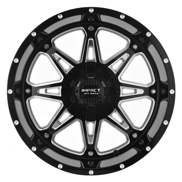 Impact Wheel 810 22x12 5x139.7 & 5x127 -44mm Gloss Black/Milling Windows