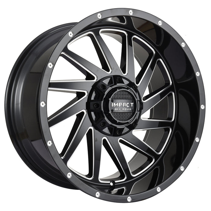 Impact Wheel 811 20x10 5x139.7 & 5x127 -12mm Gloss Black/Milling Windows