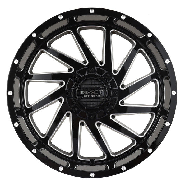 Impact Wheel 811 20x10 5x139.7 & 5x127 -12mm Gloss Black/Milling Windows