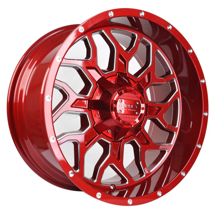 Impact Wheel 813 20x12 6x139.7 & 6x135 -44mm Red/Milling Windows