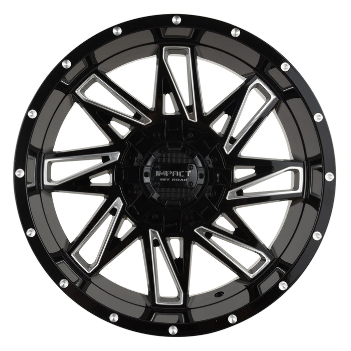 Impact Wheel 814 20x10 5x139.7 & 5x127 -12mm Gloss Black/Milling Windows