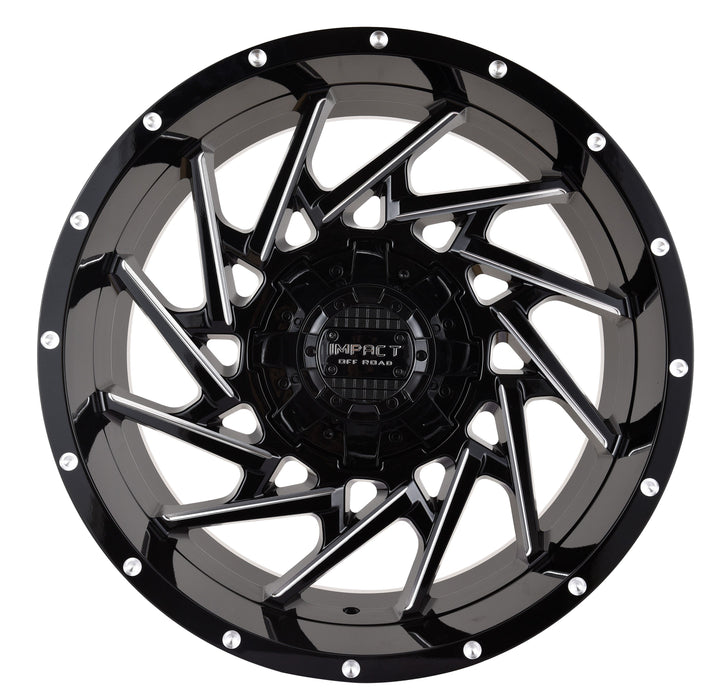 Impact Wheel 816 20x10 5x139.7 & 5x150 -12mm Gloss Black/Milling Windows
