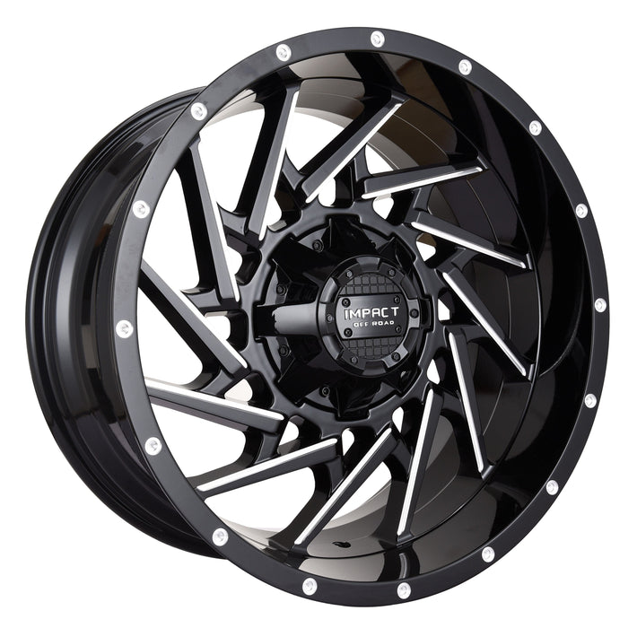 Impact Wheel 816 20x10 5x139.7 & 5x127 -12mm Gloss Black/Milling Windows