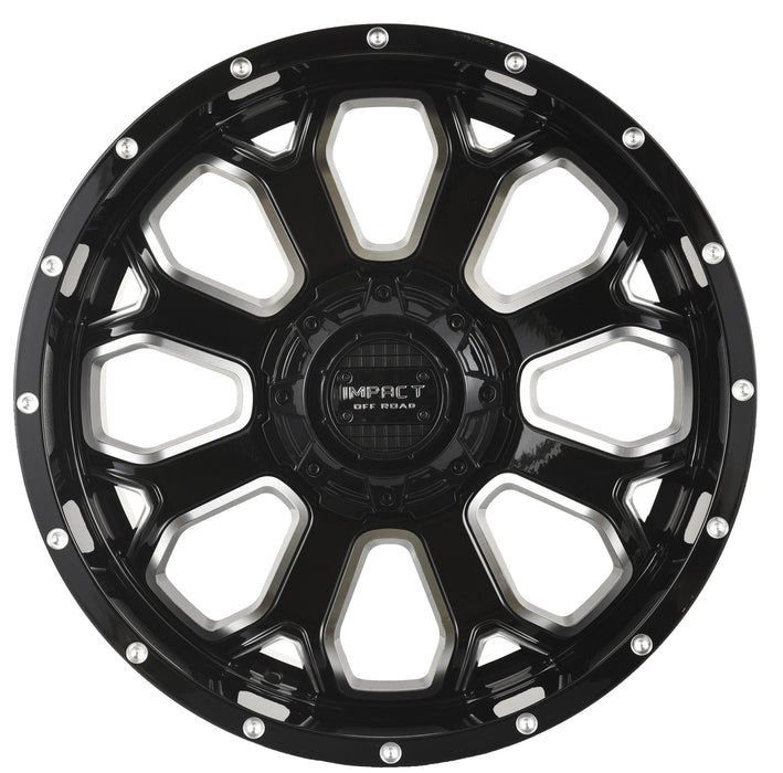 Impact Wheel 818 20x10 5x139.7 & 5x150 -12mm Gloss Black/Milling Windows