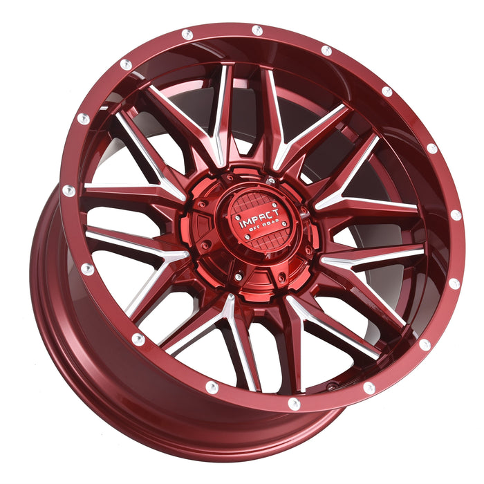 Impact Wheel 819 20x10 6x139.7 & 6x135 -12mm Red/Milling Windows