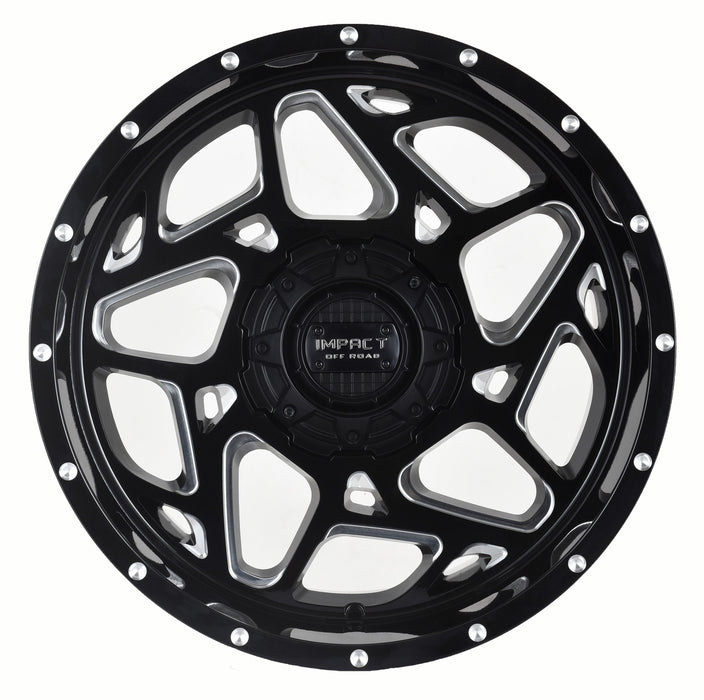 Impact Wheel 822 20x10 5x139.7 & 5x150 -12mm Gloss Black/Milling Windows