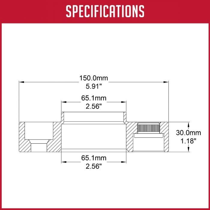 Wheel Spacer 5x110 for Jeep 30mm Hub Centric Bolt On with Black Lug Bolts