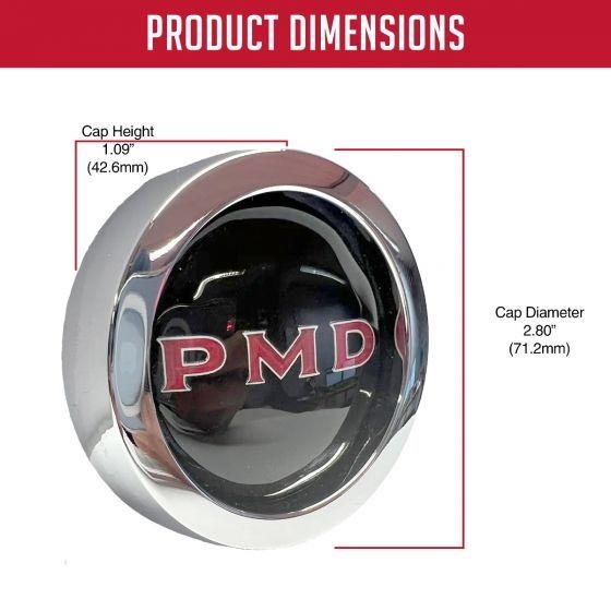 Cap - PMD Logo Red on Black for Pontiac Ralley II Wheel