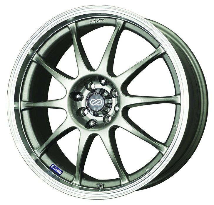 Enkei Wheel J10 15x6.5 4x100 & 4x114.3  38mm Silver-Machined Lip