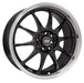 Enkei Wheel J10 15x6.5 4x100 & 4x114.3  38mm Black-Machined Lip