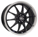 Enkei Wheel J10 15x6.5 4X100 & 4x108  38mm Black-Machined Lip