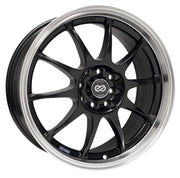 Enkei Wheel J10 16x7 5X108 & 5x115  38mm Black-Machined Lip