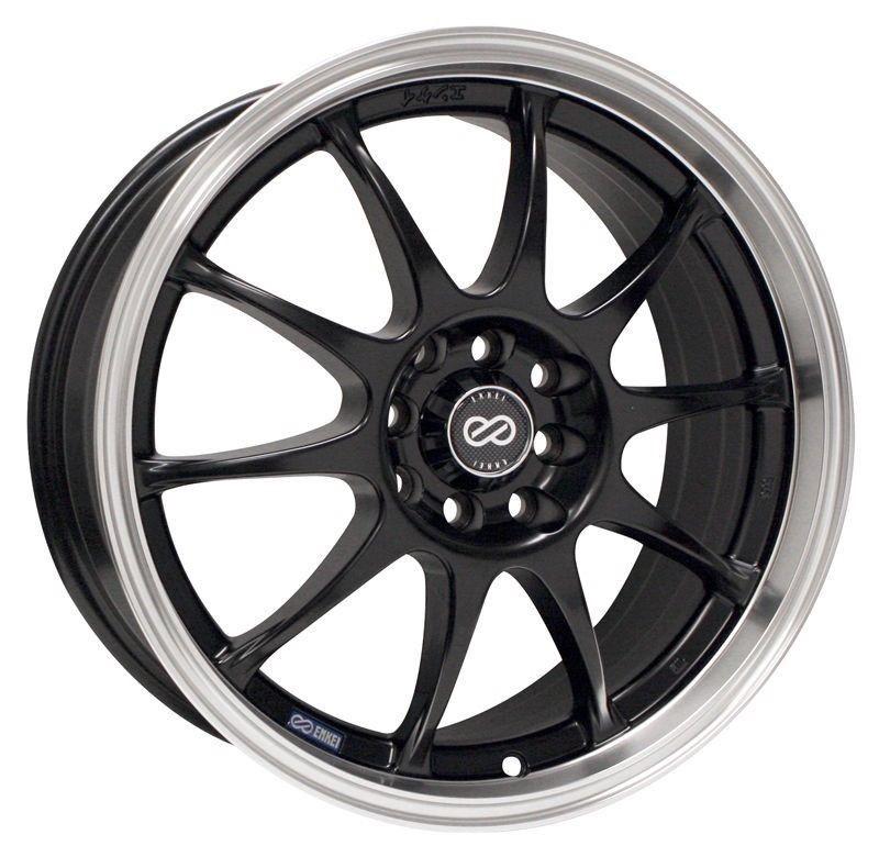 Enkei Wheel J10 18x7.5 4X100 & 4x114.3  42mm Black-Machined Lip