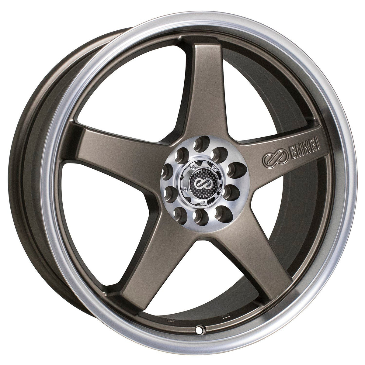Enkei EV5 17x7 4x100/114.3 45mm Offset 72.6 Bore Diameter Hyper Black w/ Machined Lip Wheel main image 1