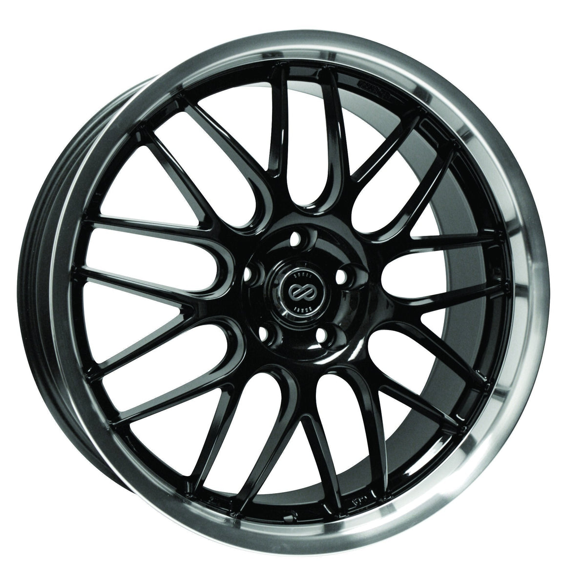 Enkei Lusso 18x8 40mm Offset 5x120 Bolt Pattern Black w/ Machine Lip Wheel main image 0